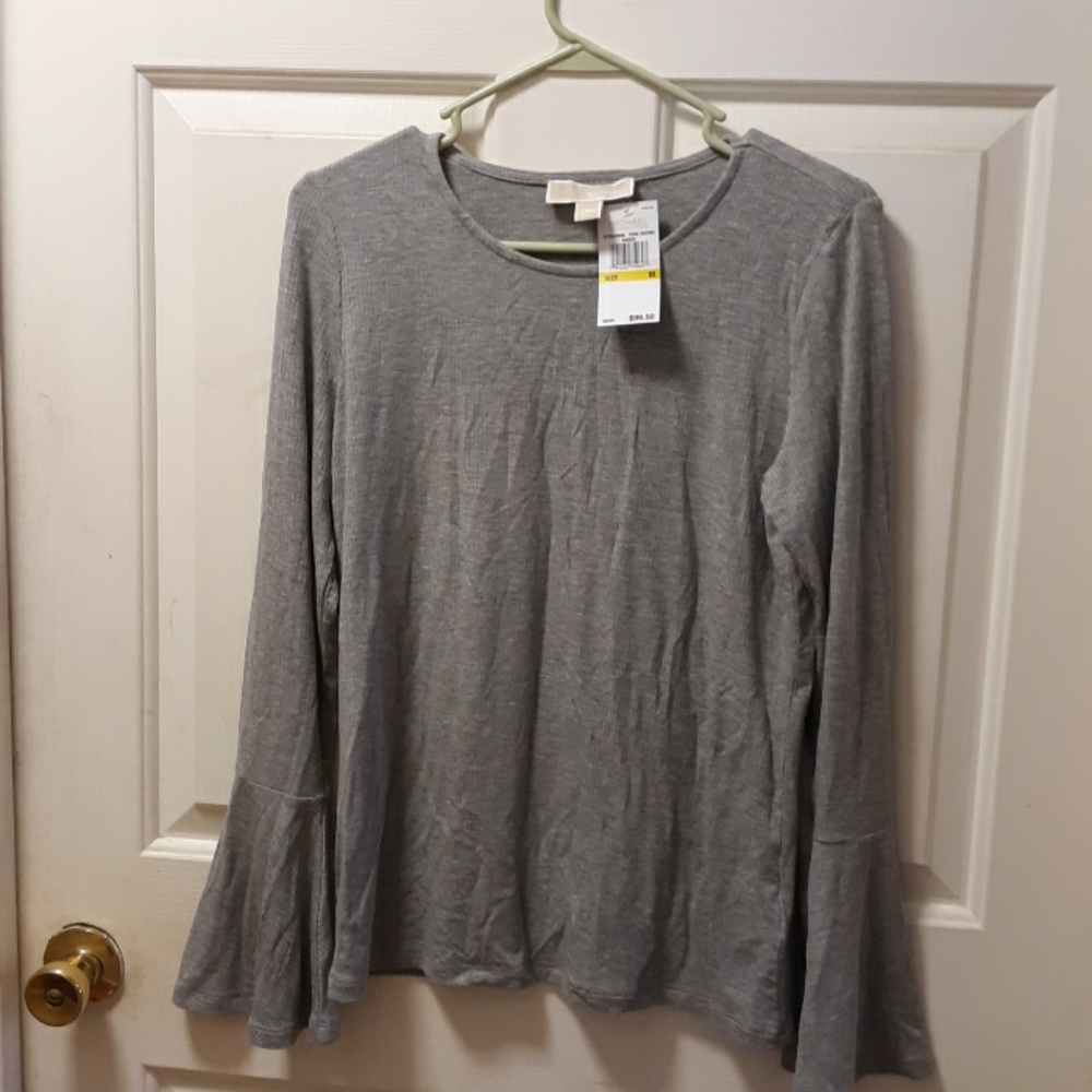 Michael kors gray stretchy shirt medium